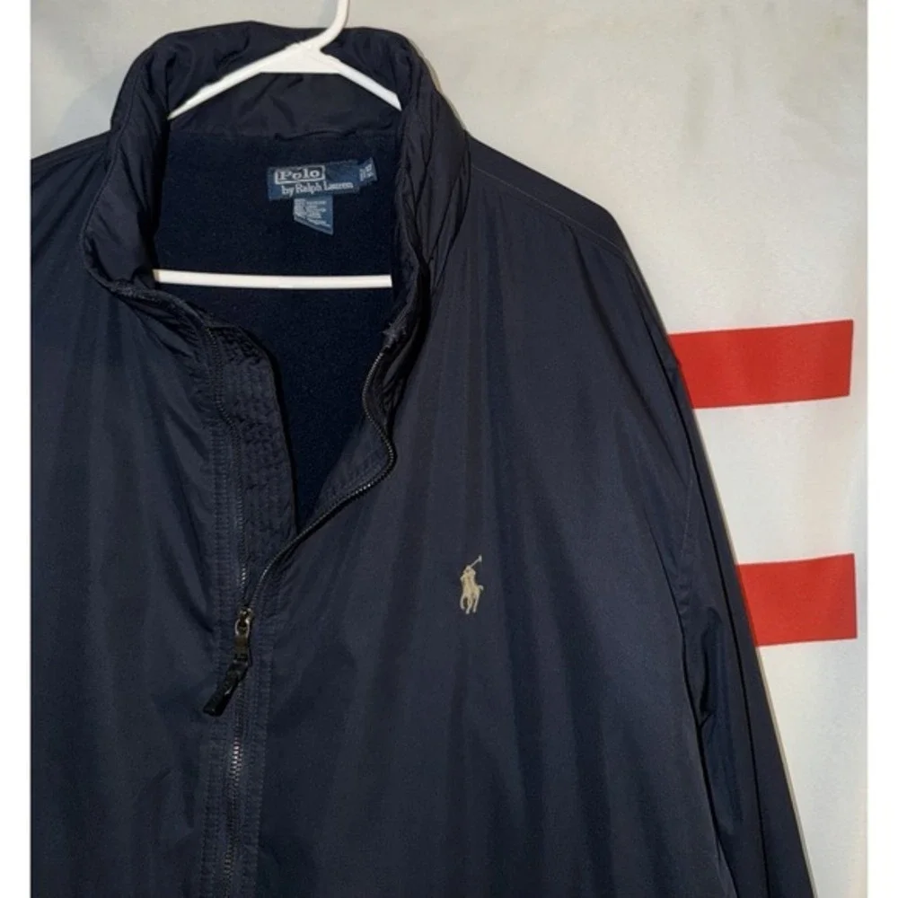 Vintage Polo Ralph Lauren Windbreaker Jacket 3XLT Fleece Lined Full Zip Snap 90s